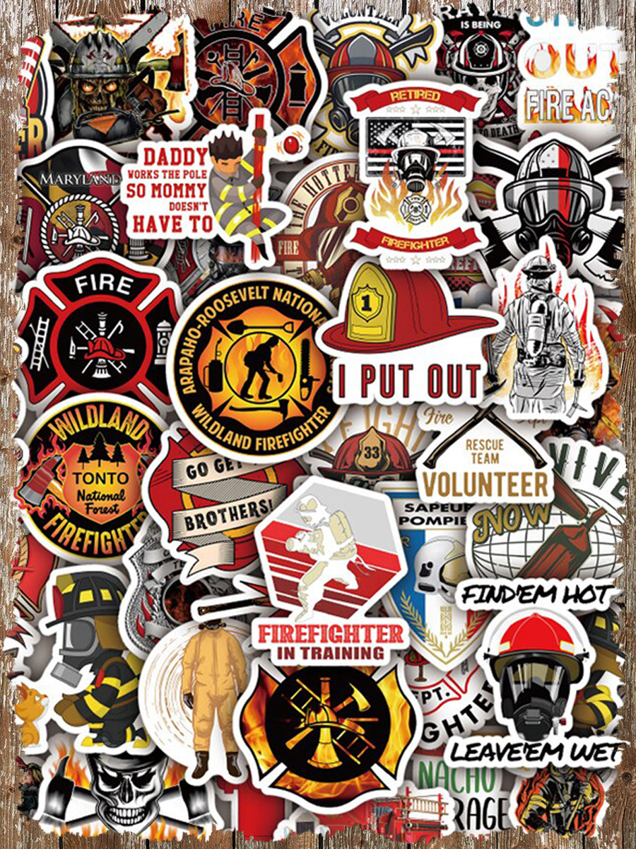 Firefighter Sticker Collage Air Freshener