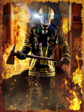 Firefighter at the Burning Doorway Air Freshener