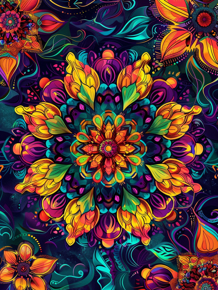 Rainbow Floral Mandala - Air Freshener
