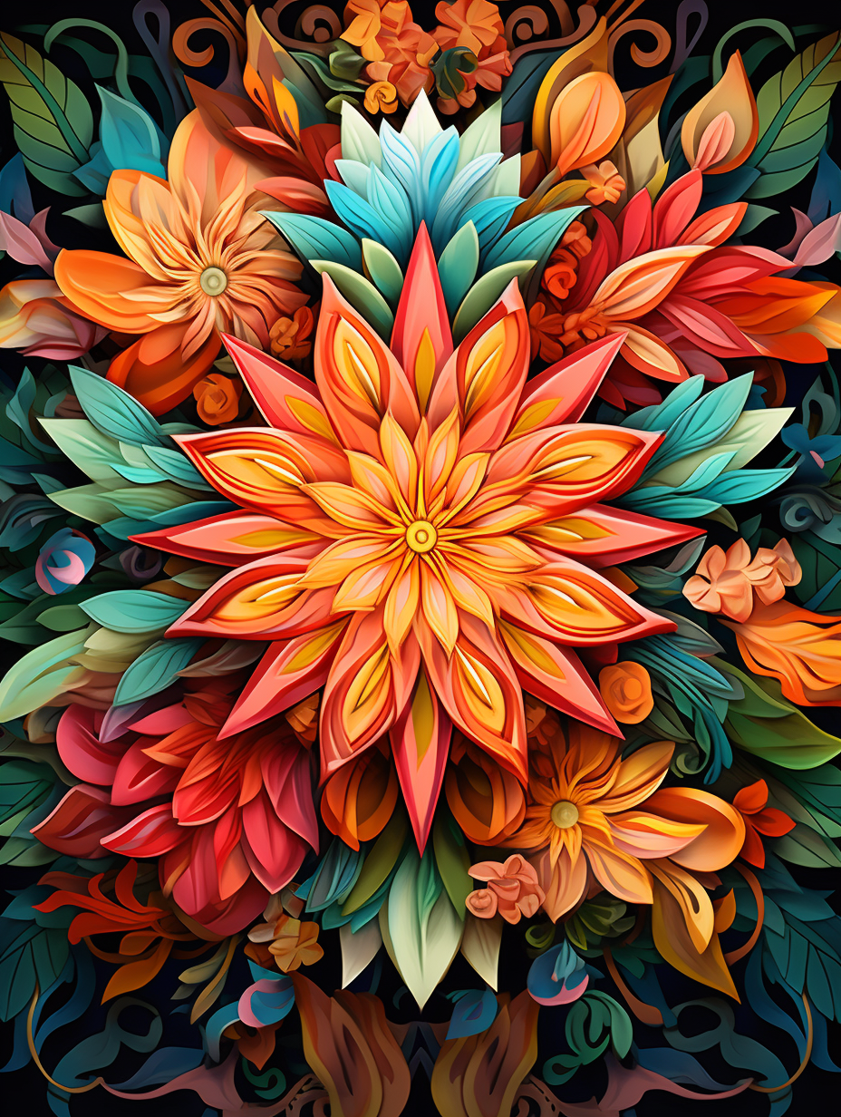 Fiery Orange Floral Medallion - Air Freshener