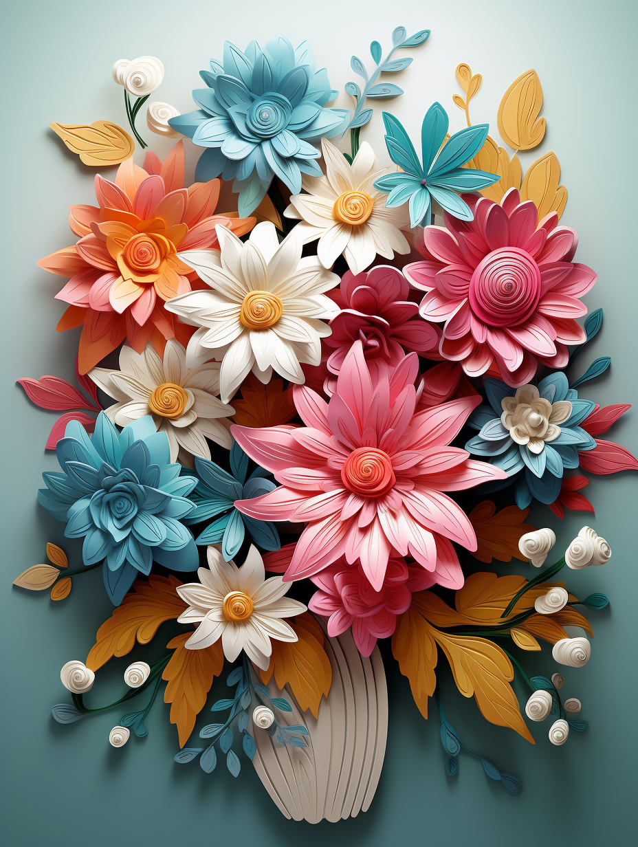Colorful Paper Flower Bouquet - Air Freshener