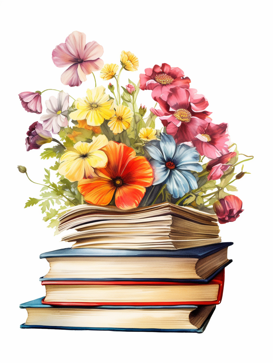 Wildflowers on a Stack of Books - Air Freshener