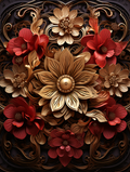 Vintage Gold and Burgundy Flowers - Air Freshener
