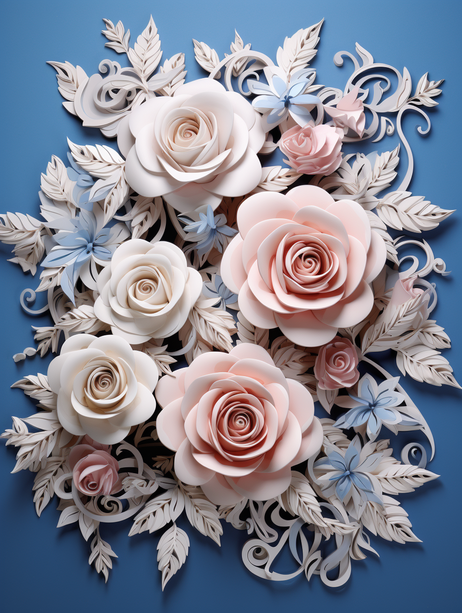 Ivory and Blush Roses on Blue - Air Freshener