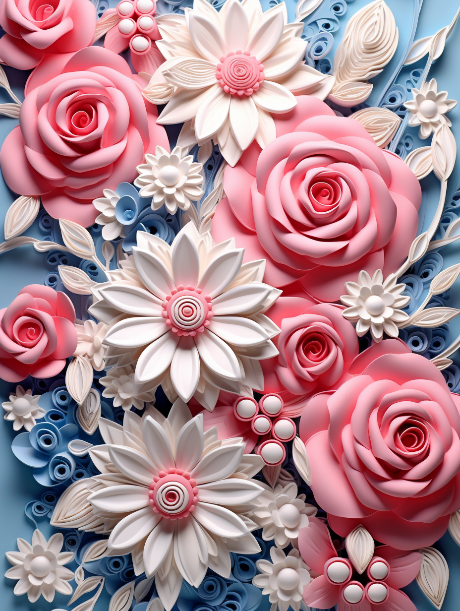 Pink Roses and White Paper Daisies - Air Freshener