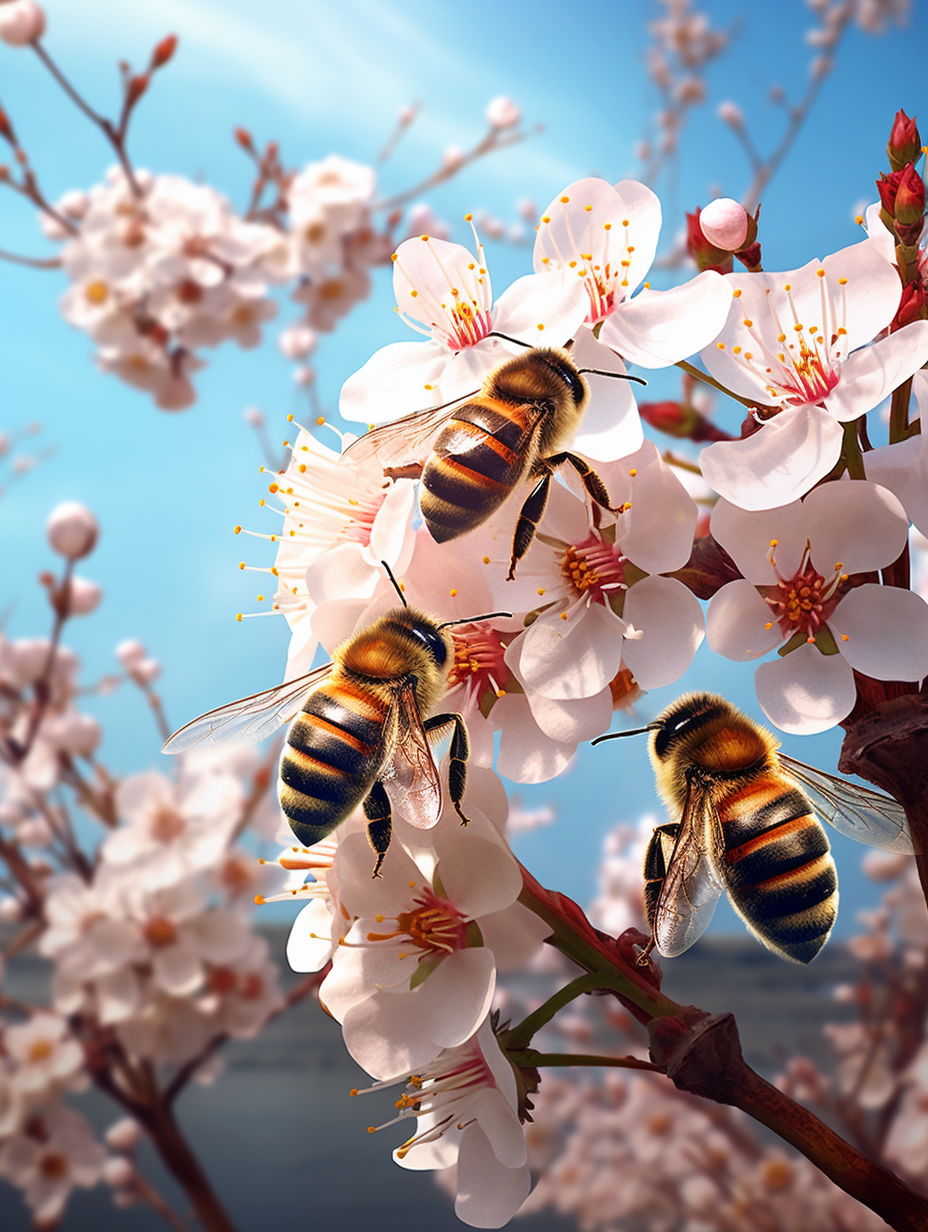 Honeybees on Cherry Blossoms - Air Freshener