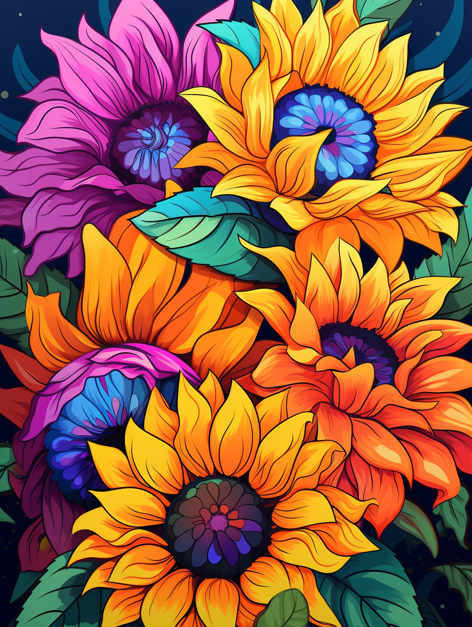 Bold Sunflowers and Purple Blooms - Air Freshener