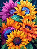 Bold Sunflowers and Purple Blooms - Air Freshener