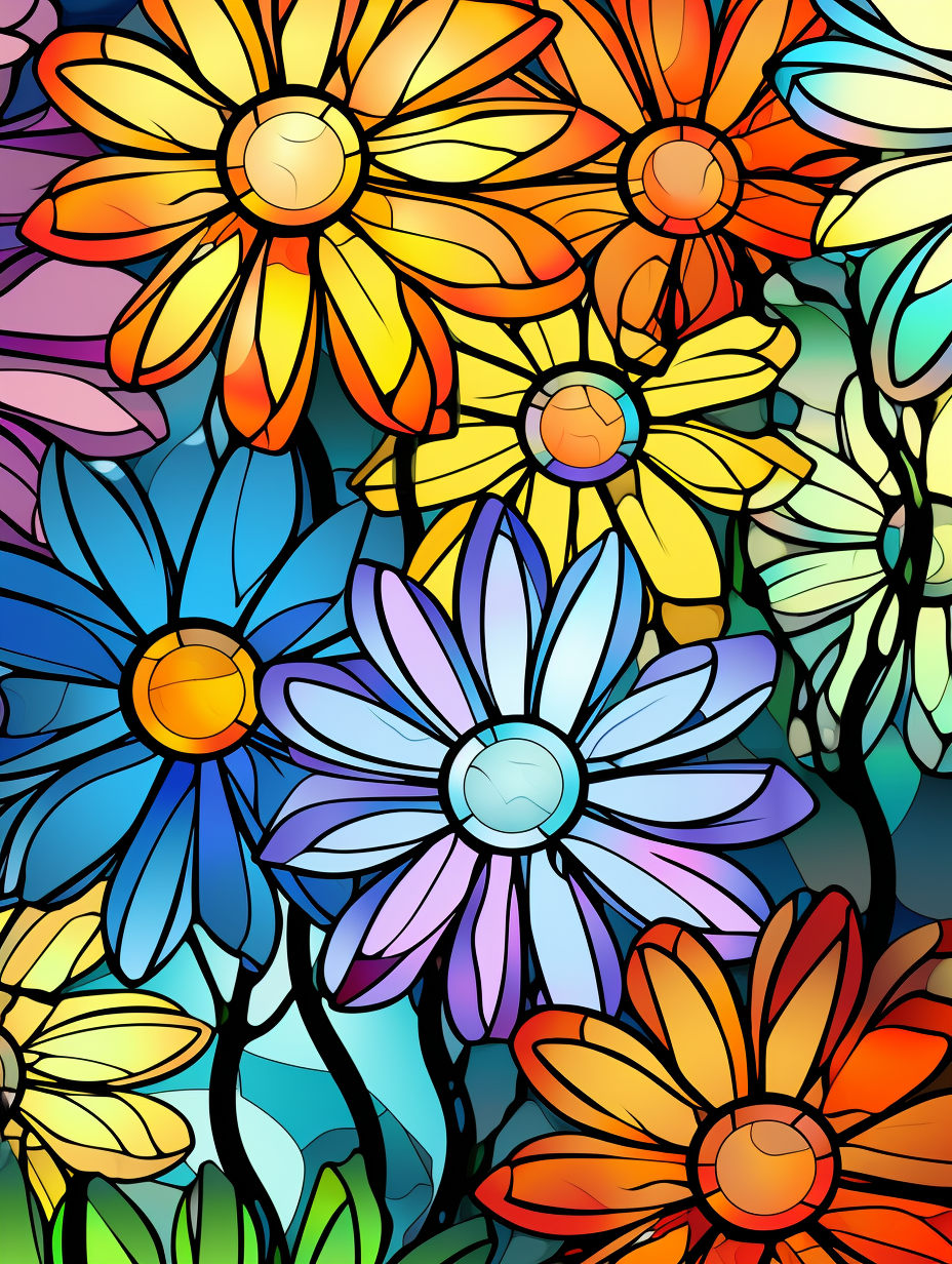 Rainbow Stained Glass Daisies - Air Freshener