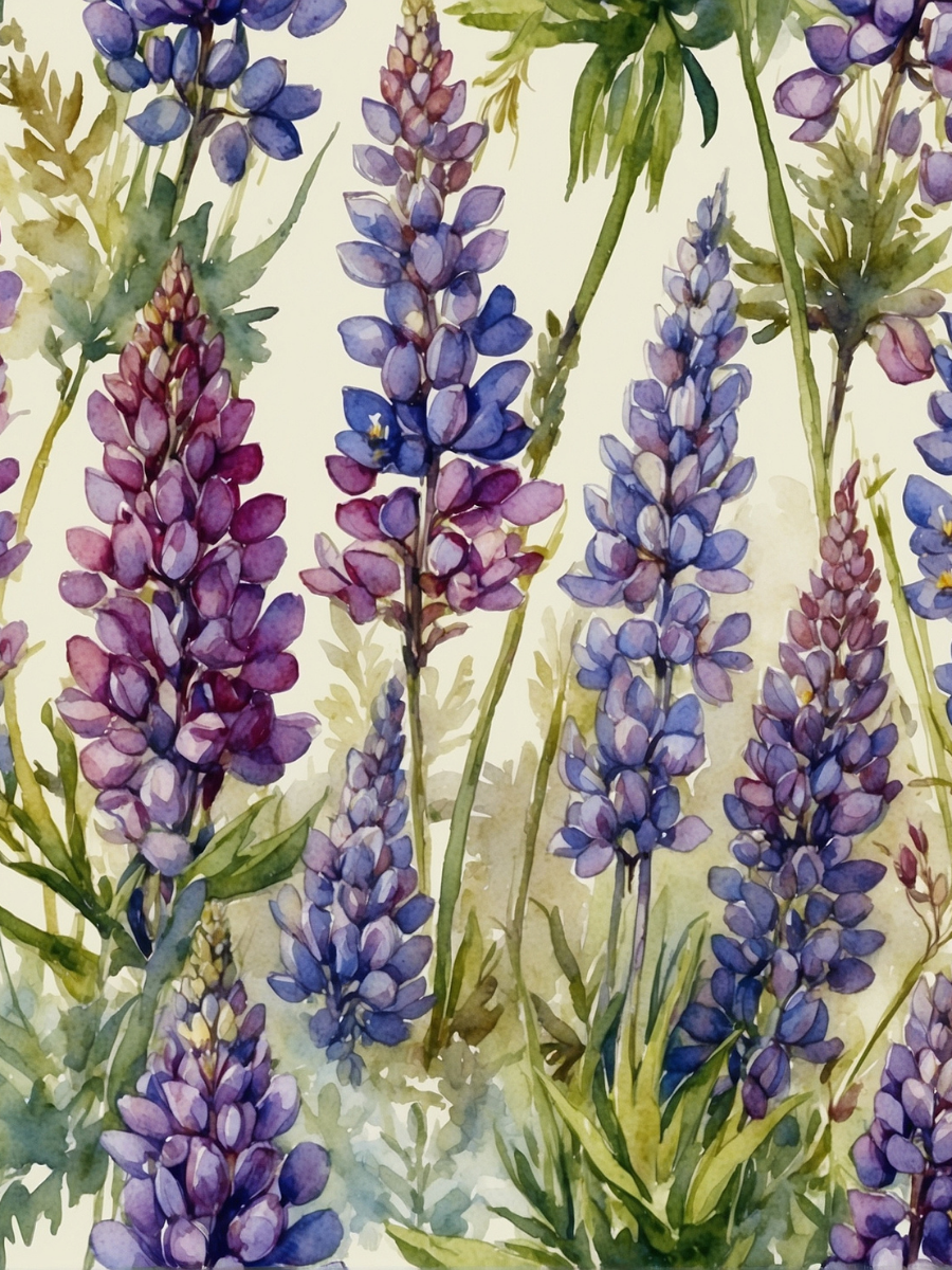 Watercolor Purple Lupines - Air Freshener