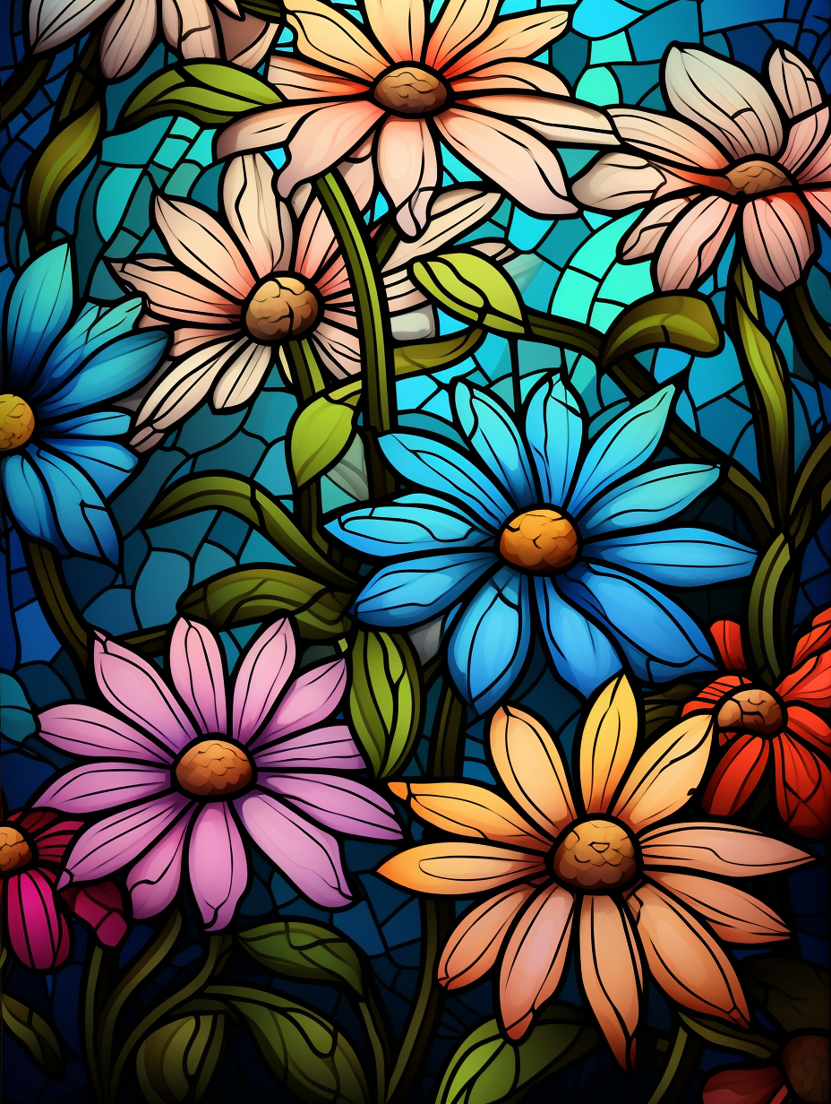 Pastel Stained Glass Flowers - Air Freshener