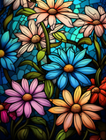 Pastel Stained Glass Flowers - Air Freshener