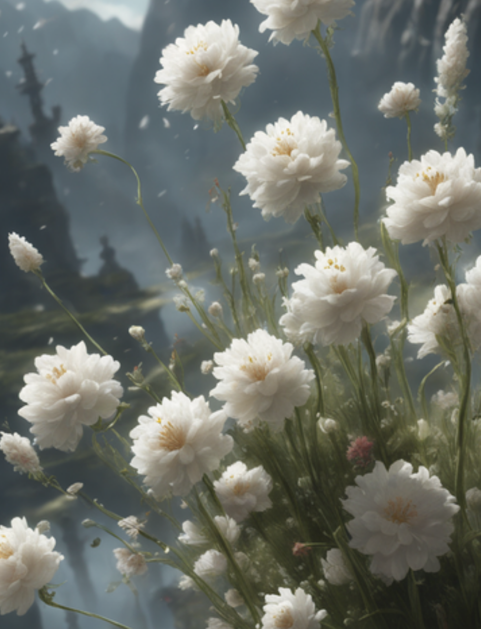 White Blooms in the Mist - Air Freshener