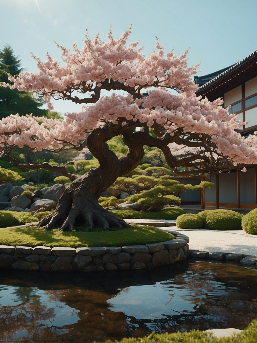 Cherry Blossom Tree in a Japanese Garden - Air Freshener