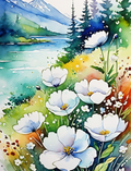 Watercolor Wildflowers by an Alpine Lake - Air Freshener