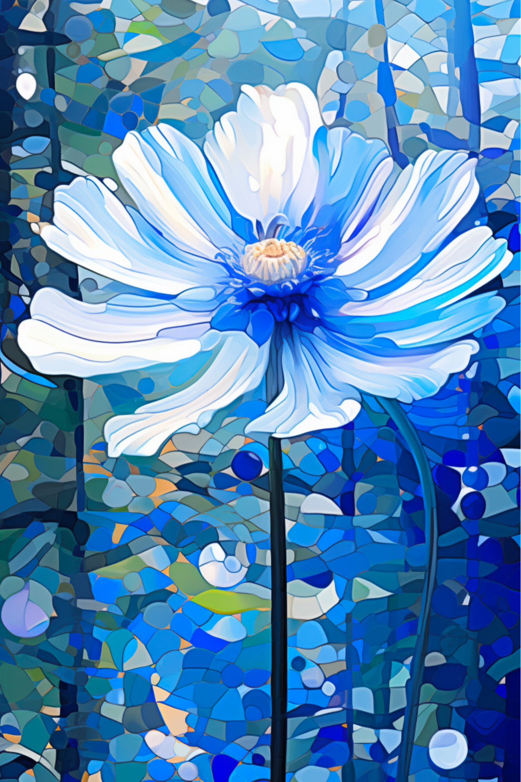 Blue and White Mosaic Blossom - Air Freshener