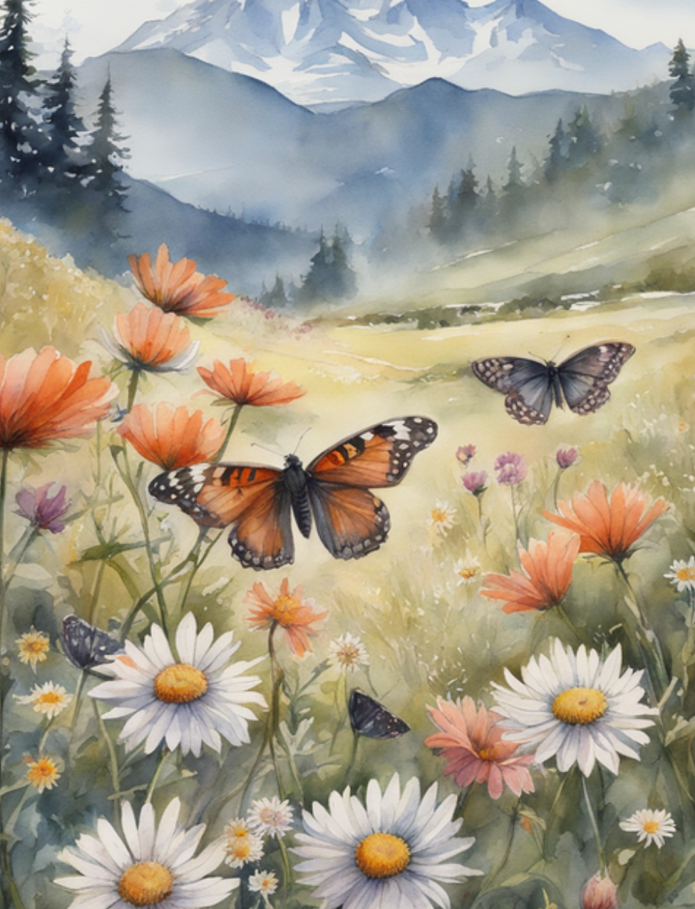 Butterflies in a Misty Mountain Meadow - Air Freshener