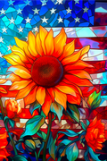 Patriotic Sunflower and American Flag - Air Freshener