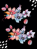 Watercolor Blossom Sprays on Black - Air Freshener