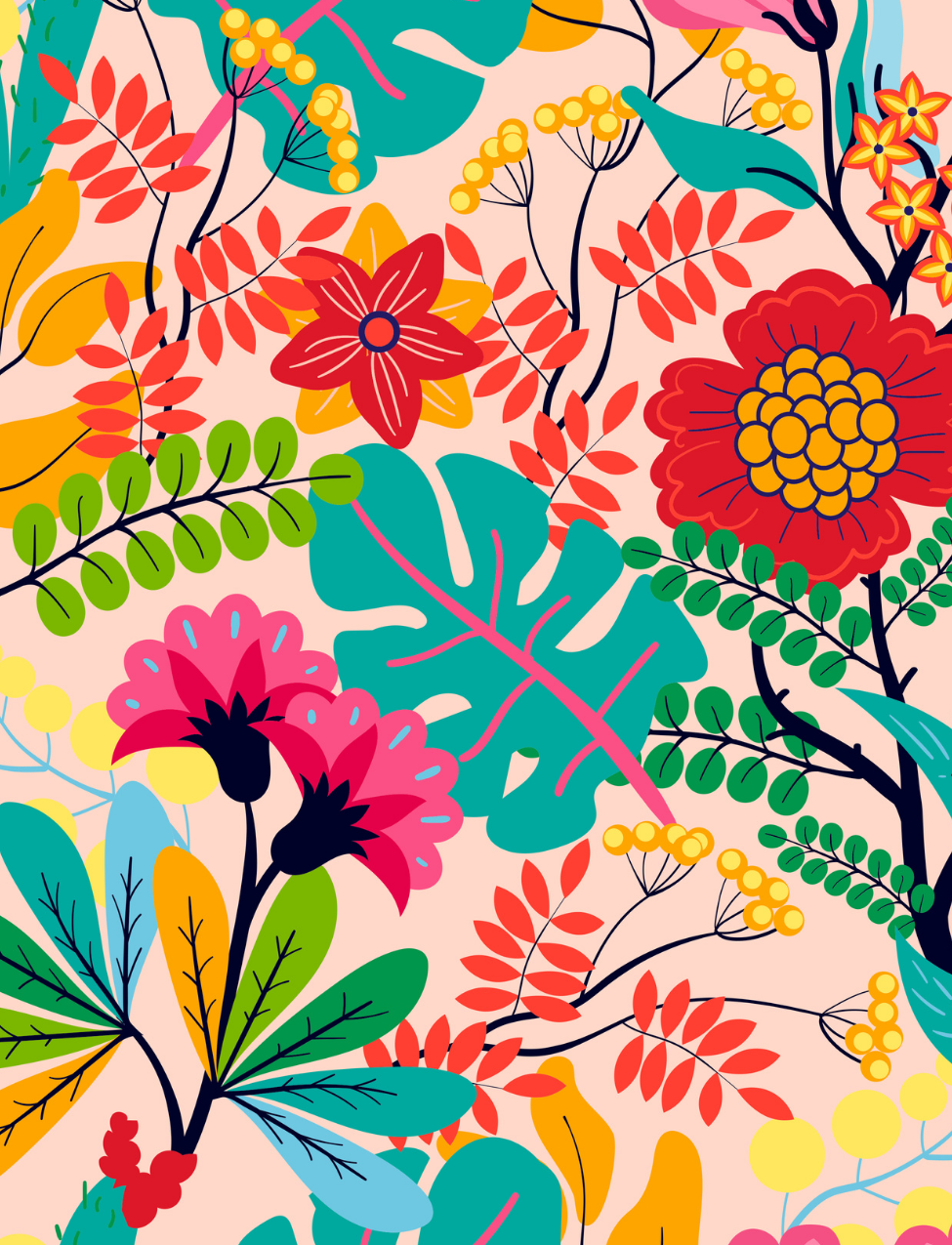 Bright Tropical Floral Pattern - Air Freshener
