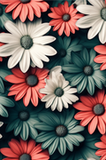 Coral White and Teal Daisy Pattern - Air Freshener
