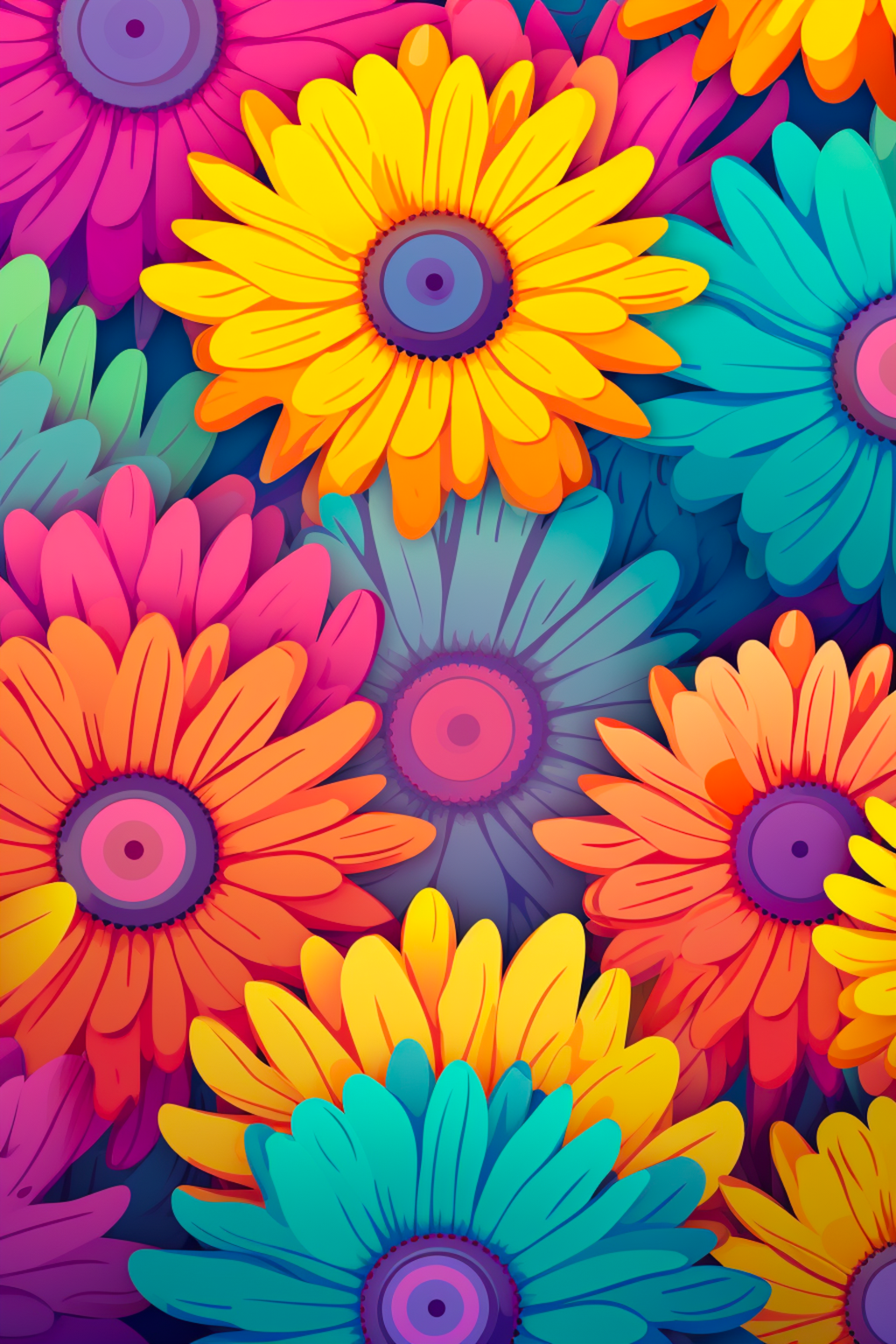 Neon Rainbow Daisy Pattern - Air Freshener