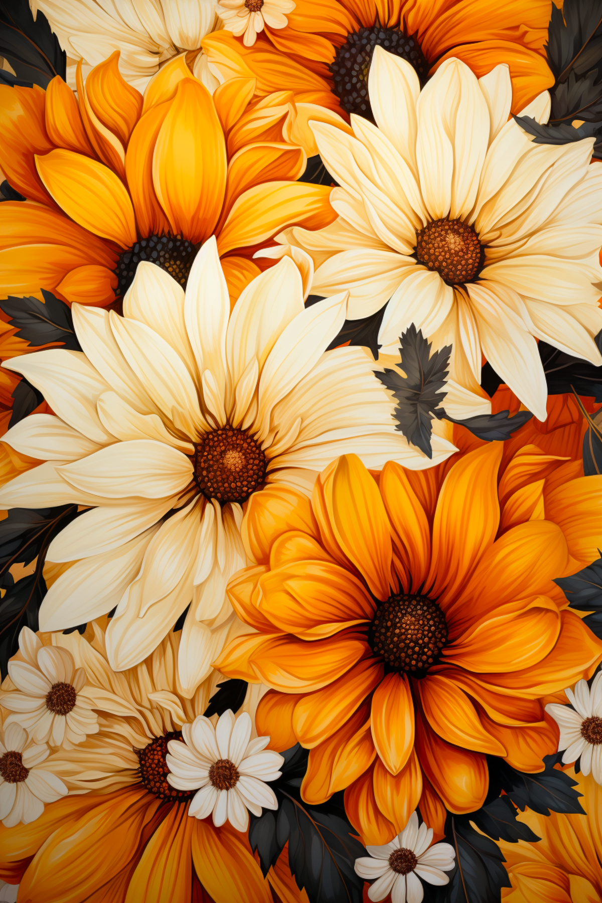 Orange and Ivory Daisy Bouquet - Air Freshener