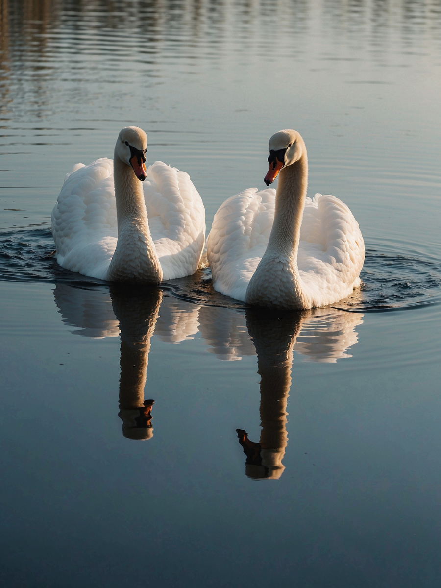 Pair of Swans on a Calm Lake - Air Freshener
