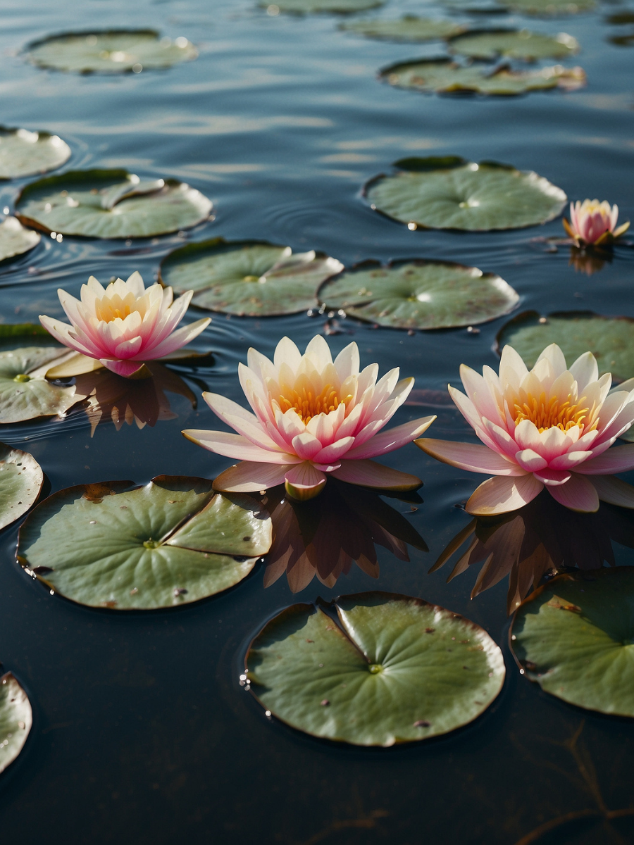 Pink Water Lilies and Lily Pads - Air Freshener