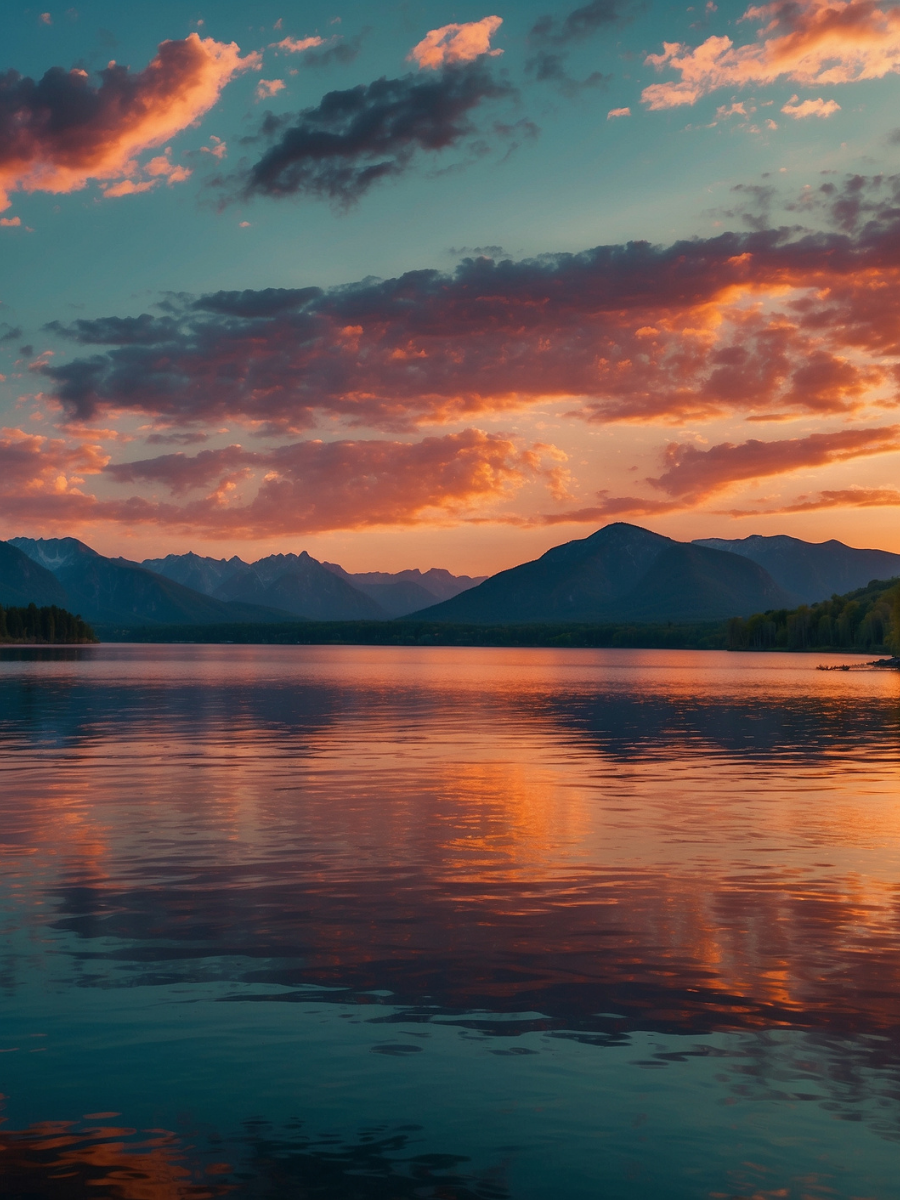 Fiery Sunset Reflections on a Mountain Lake - Air Freshener