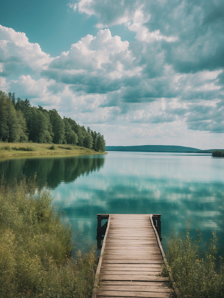 Wooden Dock on a Turquoise Lake - Air Freshener