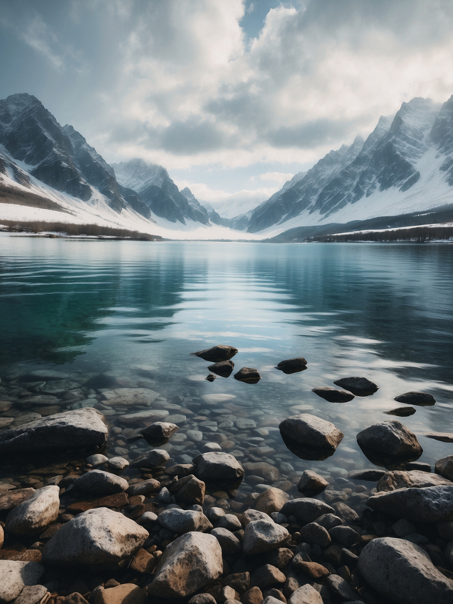 Snowy Alpine Valley and Rocky Lake - Air Freshener