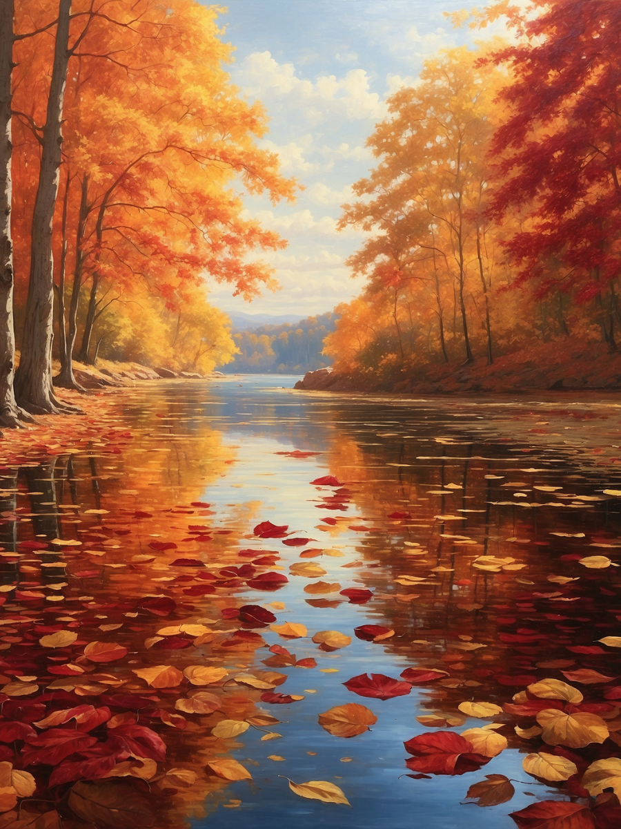 Autumn Leaves Floating on a Forest Lake - Air Freshener