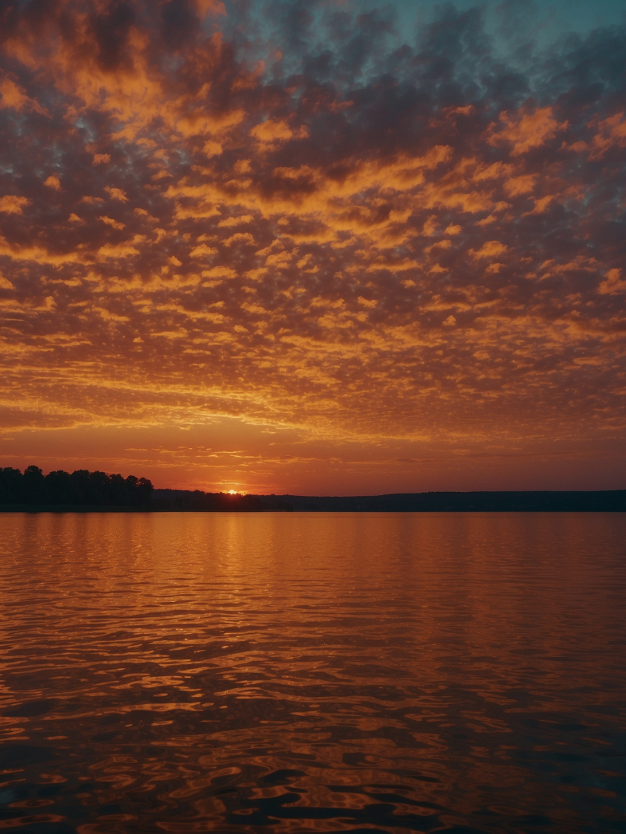 Orange Sunset across an Open Lake - Air Freshener