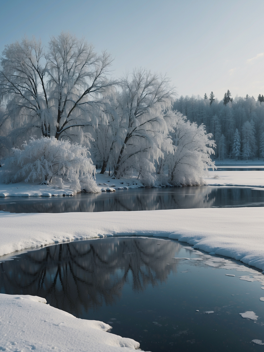 Frosted Trees Reflected in an Icy Lake - Air Freshener