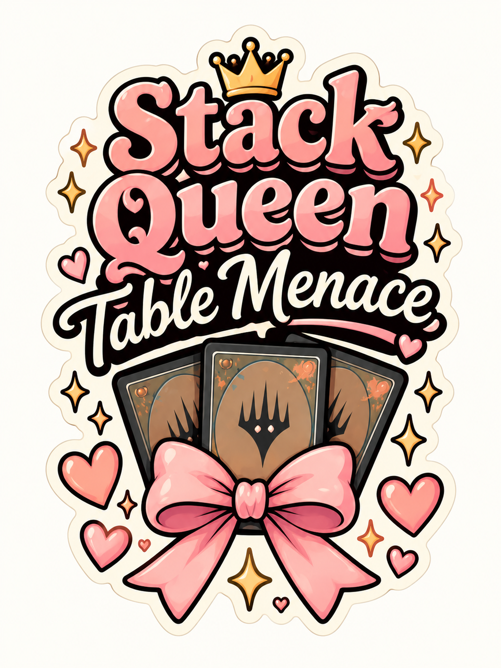 Stack Queen Table Menace - Pink Bow Cards - Air Freshener