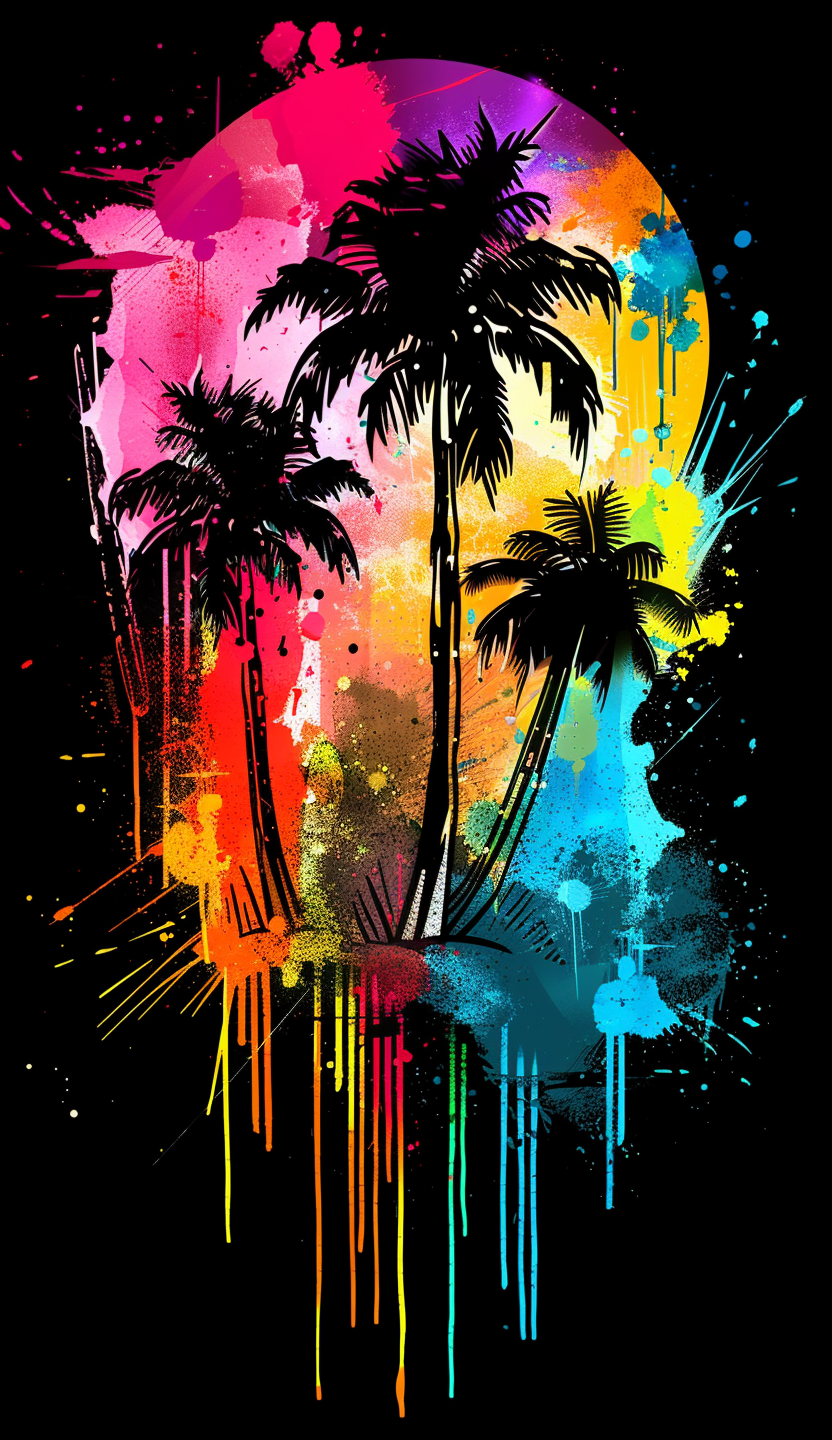 Neon Sunset Palms Air Freshener