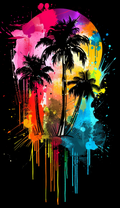 Neon Sunset Palms Air Freshener