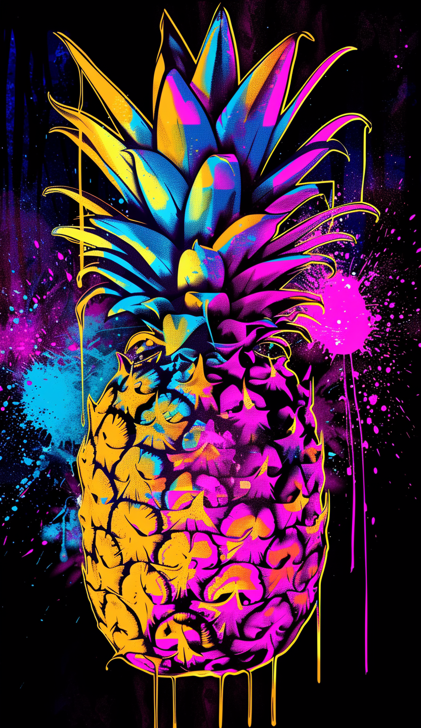 Neon Pineapple Air Freshener