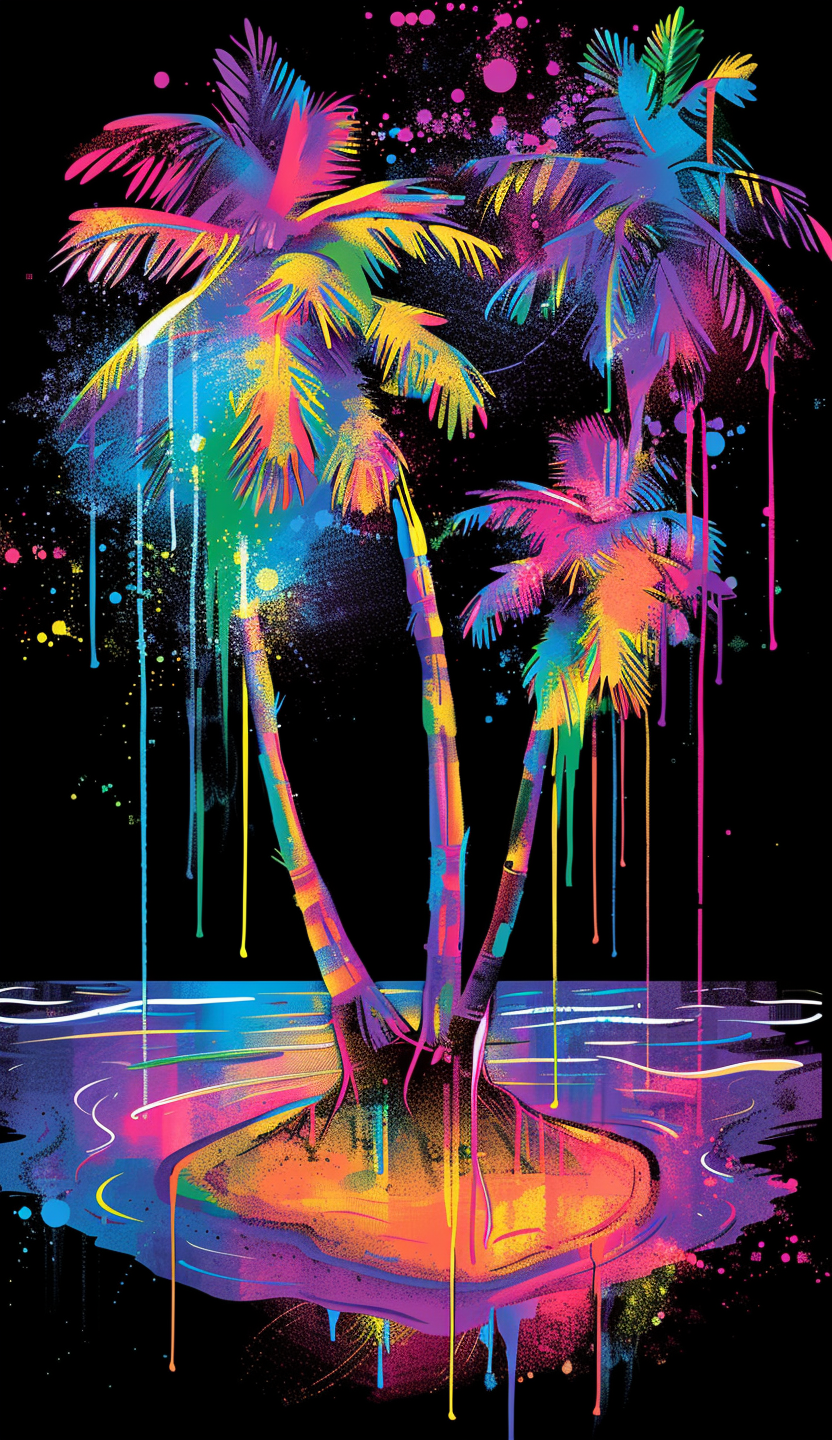 Neon Palm Island Air Freshener