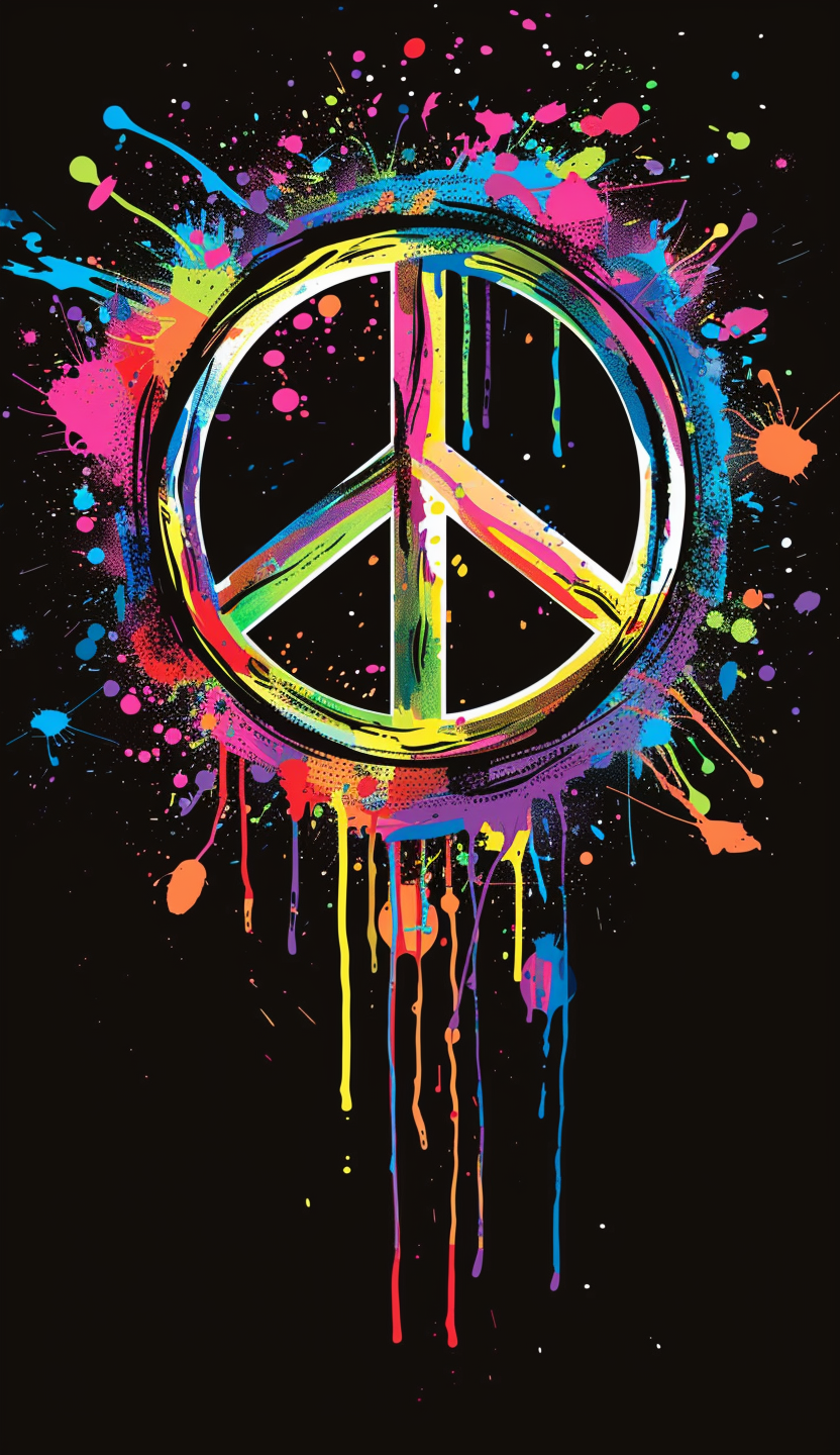 Neon Peace Sign Air Freshener