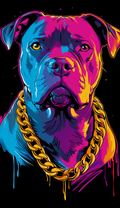 Neon Pit Bull Gold Chain Air Freshener