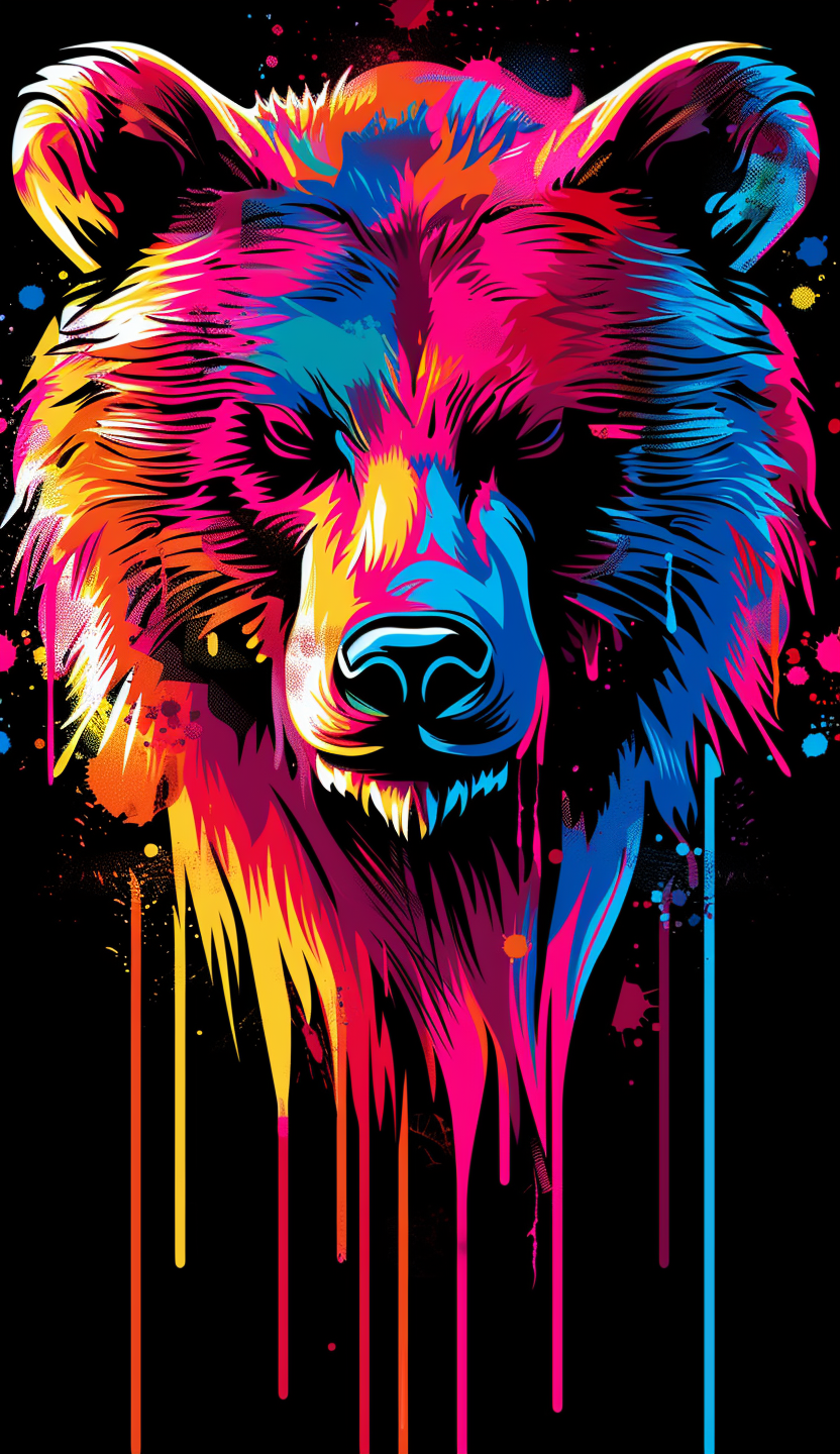 Neon Grizzly Bear Air Freshener