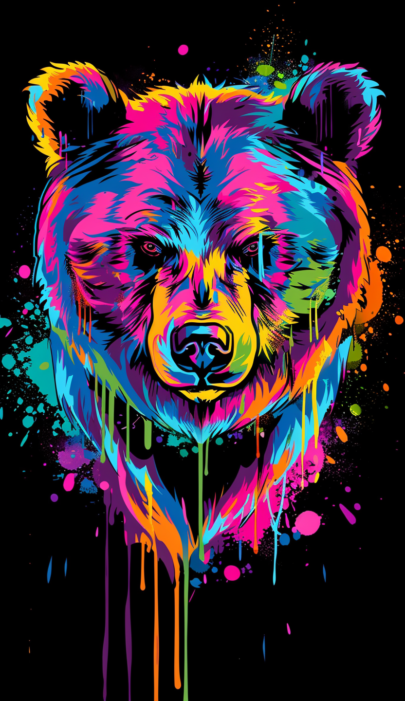 Neon Bear Portrait Air Freshener