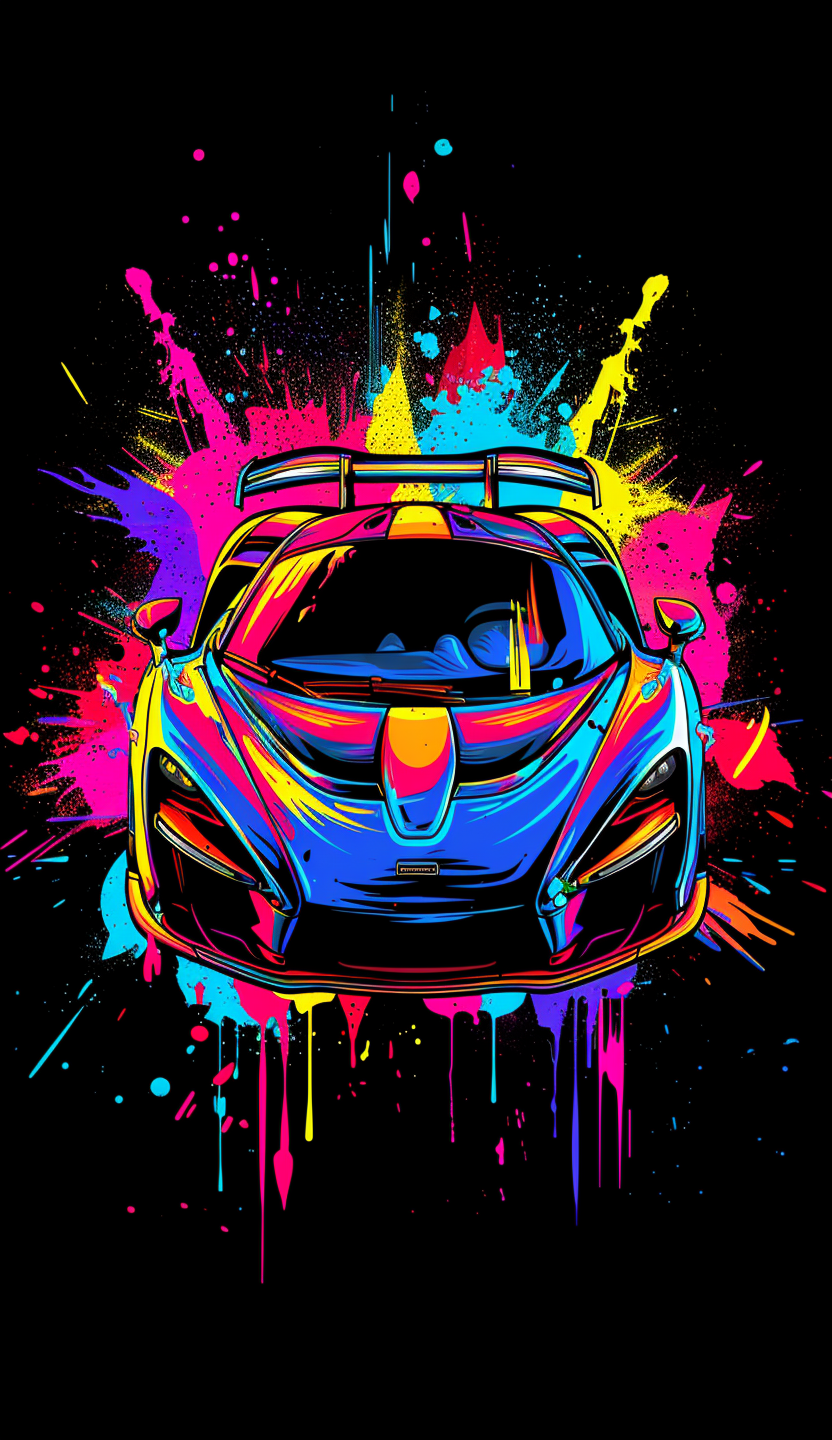 Neon Sports Car Air Freshener