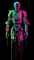 Neon Robot Air Freshener