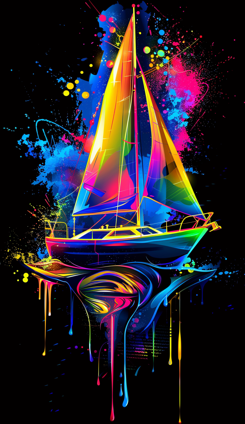 Neon Sailboat Air Freshener