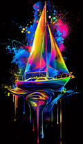Neon Sailboat Air Freshener