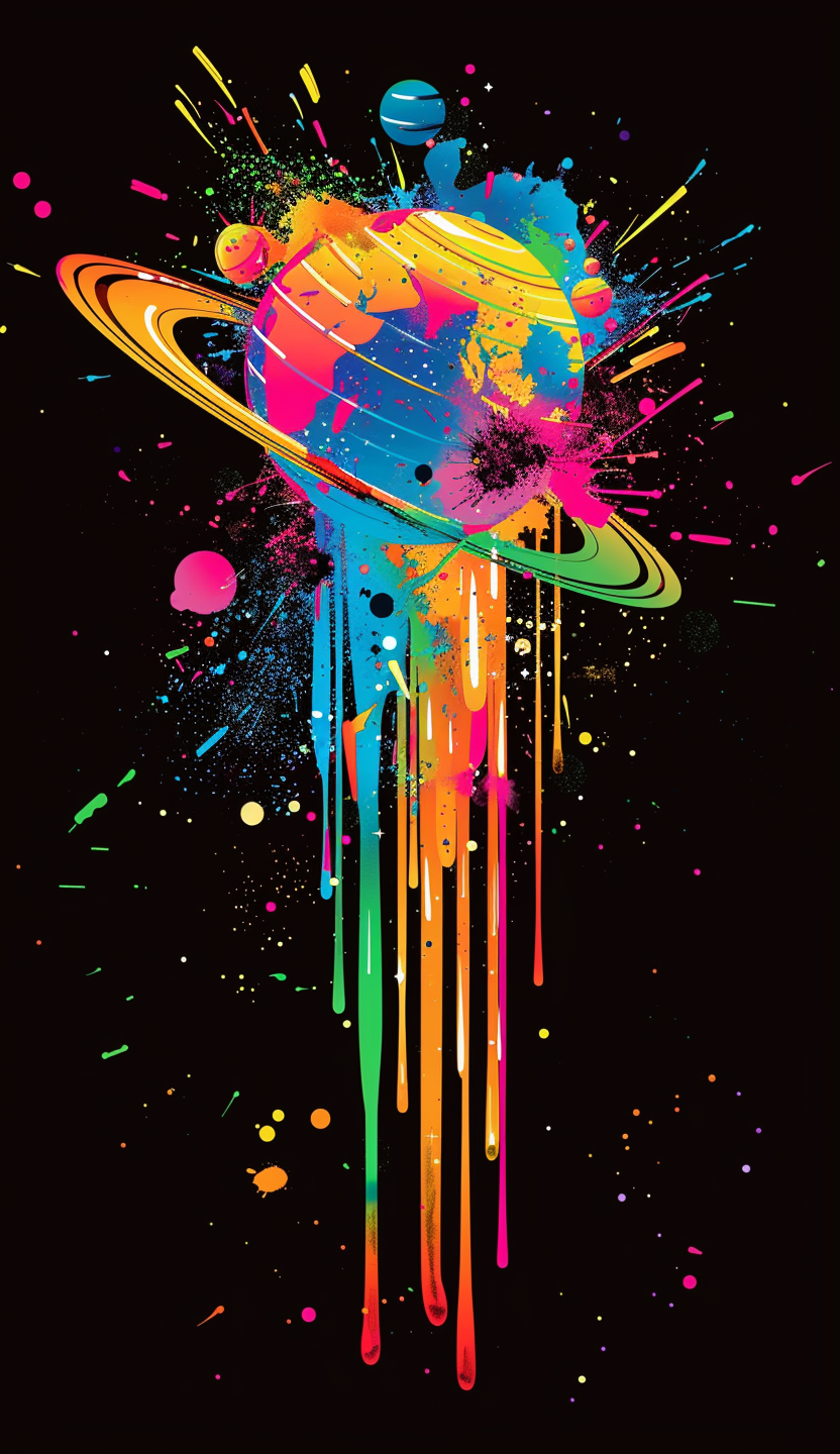 Neon Ringed Planet Air Freshener