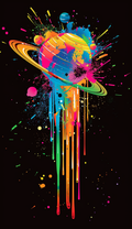 Neon Ringed Planet Air Freshener
